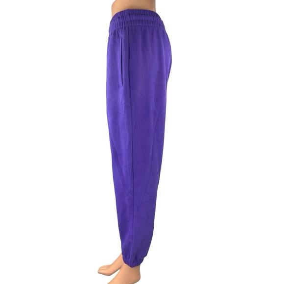 Gap Women's Purple Drawstring Fleece Drawstring Tapered Jogger Sweatpants Size M - Picture 2 of 5